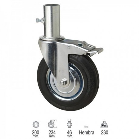 Rueda Industrial Andamio (Hembra) 200 mm. Rueda Industrial Andamio (Hembra) 200 mm.