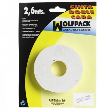 Fita de face dupla 2,6 m. x 18 mm.