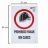 Passador proibido Passe sem um capacete 30x21 cm.