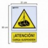 Cartel Peligro Carga Suspendida 30x21 cm.