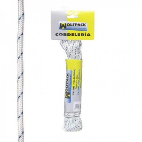 Corda de nylon resistente branca / azul (novelo 10 m.)