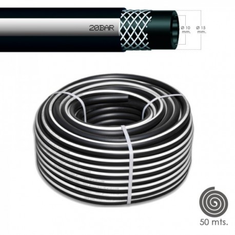 Mangueira de ar comprimida preta 10 x 19 mm. 20 barras de rolo 50 metros