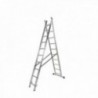 Escalera Aluminio 2 Tramos 10+10 Peldaños. Plegable, Antideslizante, Resistente