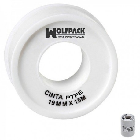 PTFE Wolfpack Fita 19 mm. x 50 m. Espesso (5 roll pack)