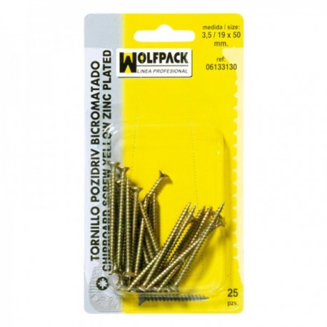 Pozidriv Tirafondo Bicromado 4.0/20x 60 mm. (10 peças)
