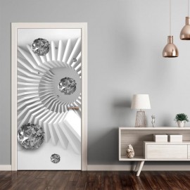Fotomural para puerta - Photo wallpaper - Black and white abstraction I