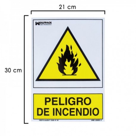 Pôster de perigo de incêndio 30x21 cm.