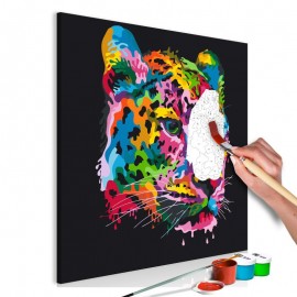 Quadro pintado por você - Colourful Leopard
