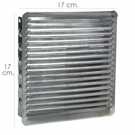 Grade de ventilação Retentada 17x17 cm. Alumínio