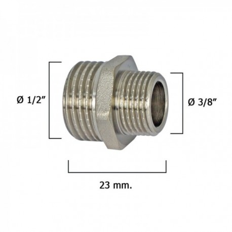 Crome Reduzindo Machones 3/8 "A 1/2"