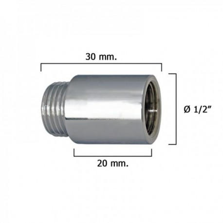 Redondo alargade chrome 1/2 "x 20