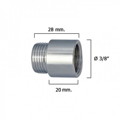 Round Alargade Chrome 3/8 "x 20