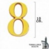 Número de latão "8" 10 cm. Com tornilleia escondida (bolha de 1 peça)