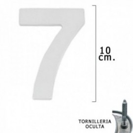 Número de metal "7" Matte Sucket 10 cm. Com tornilleia escondida (bolha de 1 peça)