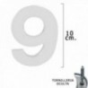 Número de metal "9" Matte Sucket 10 cm. Com tornilleia escondida (bolha de 1 peça)