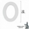 Número de metal "0" Matte Sucket 10 cm. Com tornilleia escondida (bolha de 1 peça)