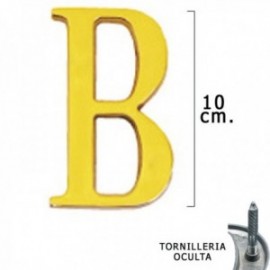 Carta de latão "B" 10 cm. Com tornilleia escondida (bolha de 1 peça)