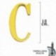 Carta de latão "C" 10 cm. Com tornilleia escondida (bolha de 1 peça)