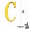 Carta de latão "C" 10 cm. Com tornilleia escondida (bolha de 1 peça)