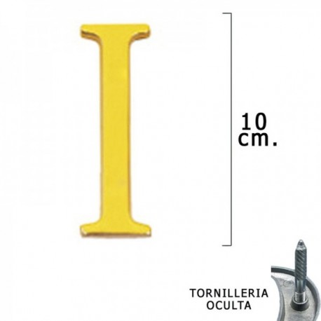 "I" Carta de latão 10 cm. Com tornilleia escondida (bolha de 1 peça)