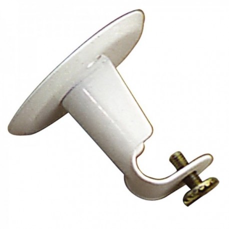 Suporte à barra de 12 mm. Ø Telhado redondo branco
