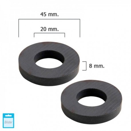 IMAN WOLFPACK FERRITA ARO Ø 45X20X8 MM. (2 peças Blister)