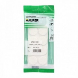 FELTO adesivo Ø 24 mm. (Blister 8 peças) branco