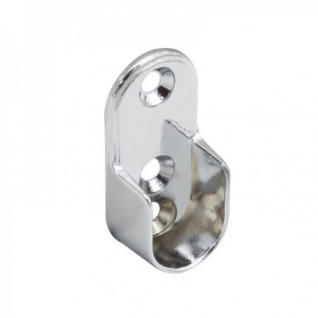 Suporte lateral oval para tubo Ø 16 mm. cromo banhado
