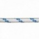 Corda de poliéster trançado branco / azul 8 mm. Bobina de 200 m.