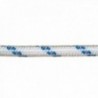 Corda de poliéster trançada branca / azul 12 mm. Bobina de 100 m.