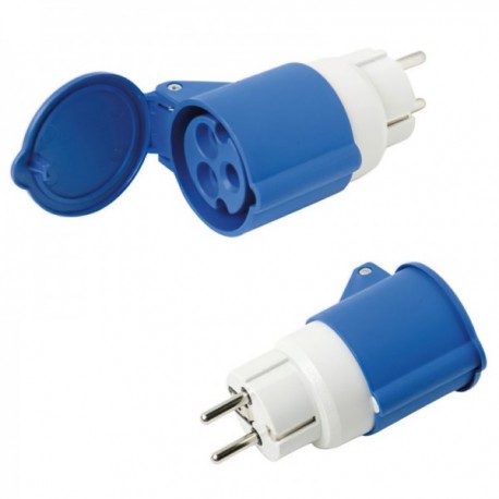 Adaptador Industrial Schuko Cetac simples 2p com Tampa