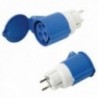 Adaptador Industrial Schuko Cetac simples 2p com Tampa