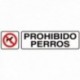 Etiqueta adesiva 250x63 mm. Cães proibidos