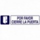 Rotulo Adhesivo 250x63 mm. Por Favor Cierre Puerta