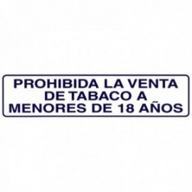 Etiqueta adesiva 250x63 mm. Proibida Tobacco Bandage 18 anos