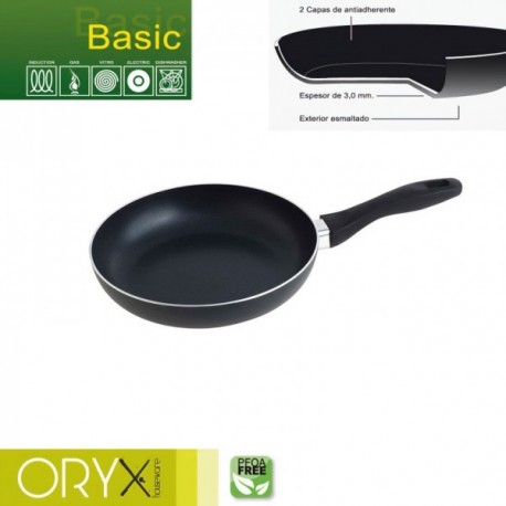Oryx Básico Anti -Bread Aluminium Personne, alta resistência, indução de nomeação, PFOA gratuito, 22 cm direto, espessura 3 mm.