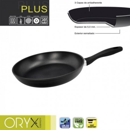 Oryx Singtén Antiadhere Aluminium Plus, indução forjada e adequada, PFOA livre, diâmetro 28 cm, 5 mm de espessura.