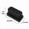 Black Retangular Contempra 15x30mm. 4 pedaços.