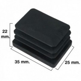 Black Retangular Contempra 25x35mm. 4 pedaços.