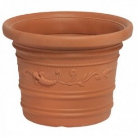 Resina redonda de Saturnia, cor de terracota, resistente, ideal externo, 45 cm de diâmetro.