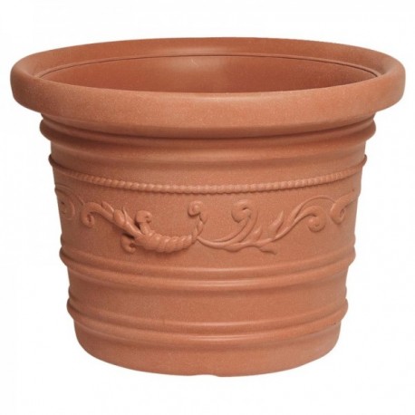 Resina redonda de Saturnia, cor de terracota, resistente, ideal externo, 50 cm de diâmetro.