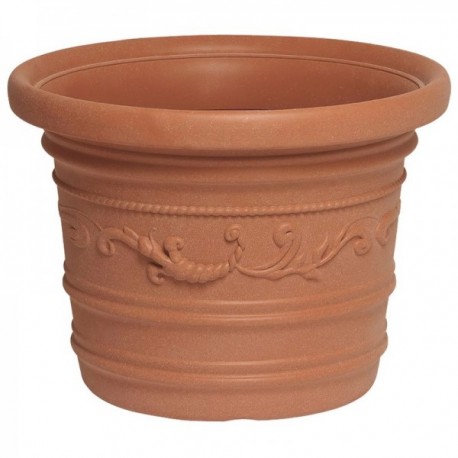 Resina redonda de Saturnia, cor de terracota, resistente, ideal externo, 60 cm de diâmetro.