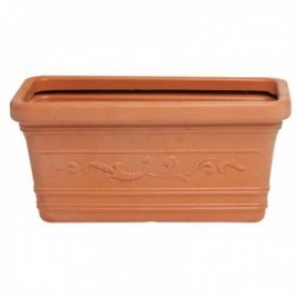 Resina retangular de Saturnia, Terracota COR, Ideal externo resistente, 60x33cm.