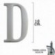 Letra Metal "D" Plateada Mate 10 cm. con Tornilleria Oculta (Blister 1 Pieza)