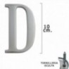 Letras de metal "D" Mate Silver 10 cm. Com tornilleia escondida (bolha de 1 peça)
