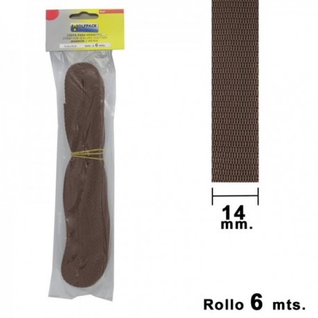 Wolfpack Brown Brown Ribbon 14 mm. Papel 6 metros
