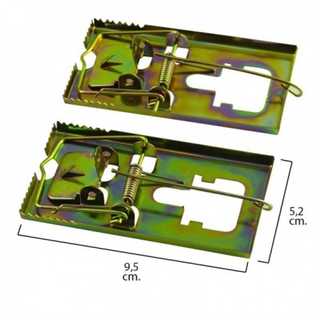Armadilhas de metal galvanizado 9,5 x 5,2 cm. (Bag 2 unidades)
