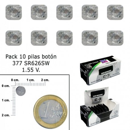 Botão de óxido de prata 377 / sr626sw (caixa 10 baterias)
