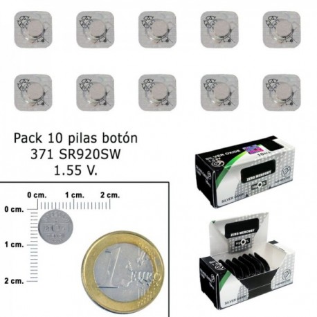 Botão de óxido de prata 371 / SR920SW (Box 10 baterias)
