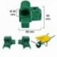 Rolamentos de plástico para caminhão de trabalho amarelo 1 buraco (jogo de 2 peça)
